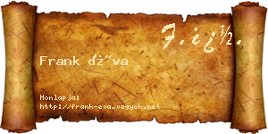 Frank Éva névjegykártya