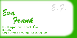 eva frank business card